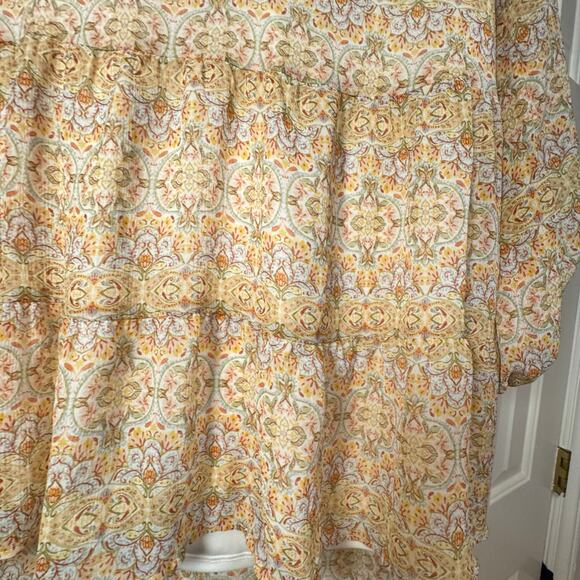 Show Me Your Mumu Birdie Mini Dress XS Cream Floral Boho Tiered - Picture 4 of 6